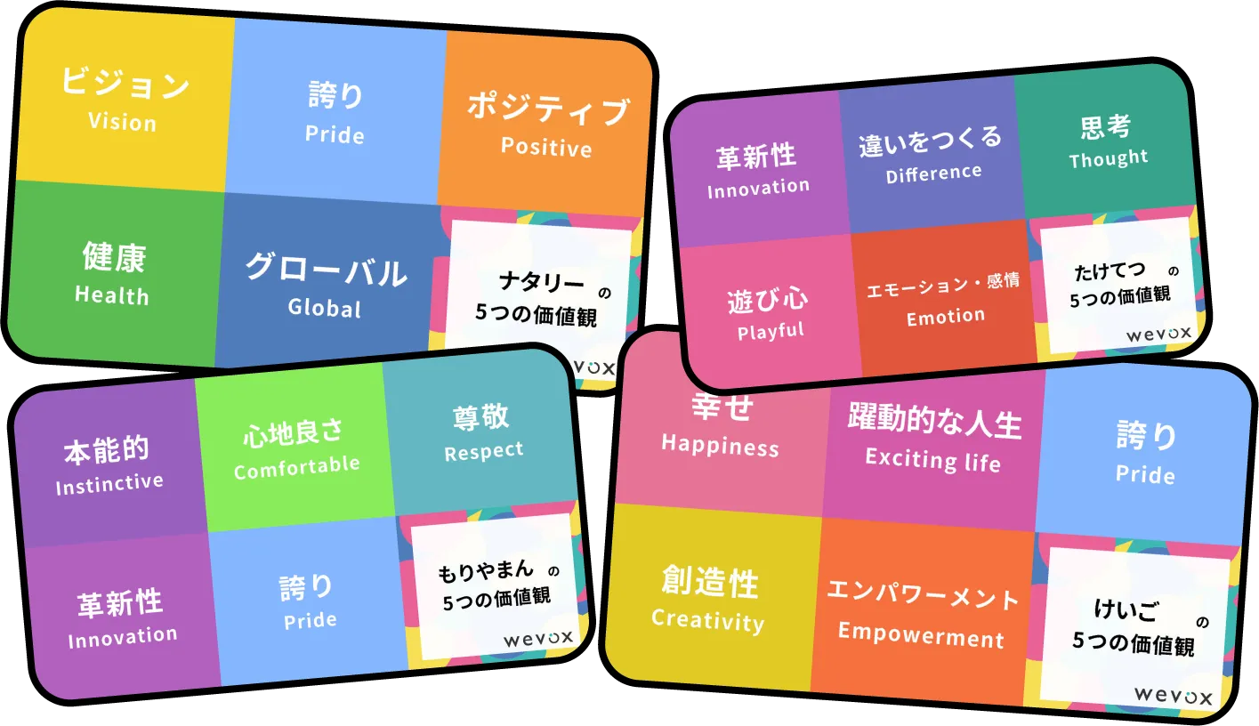 Wevox values card」他人の価値観に触れながら、自分の価値観を知る
