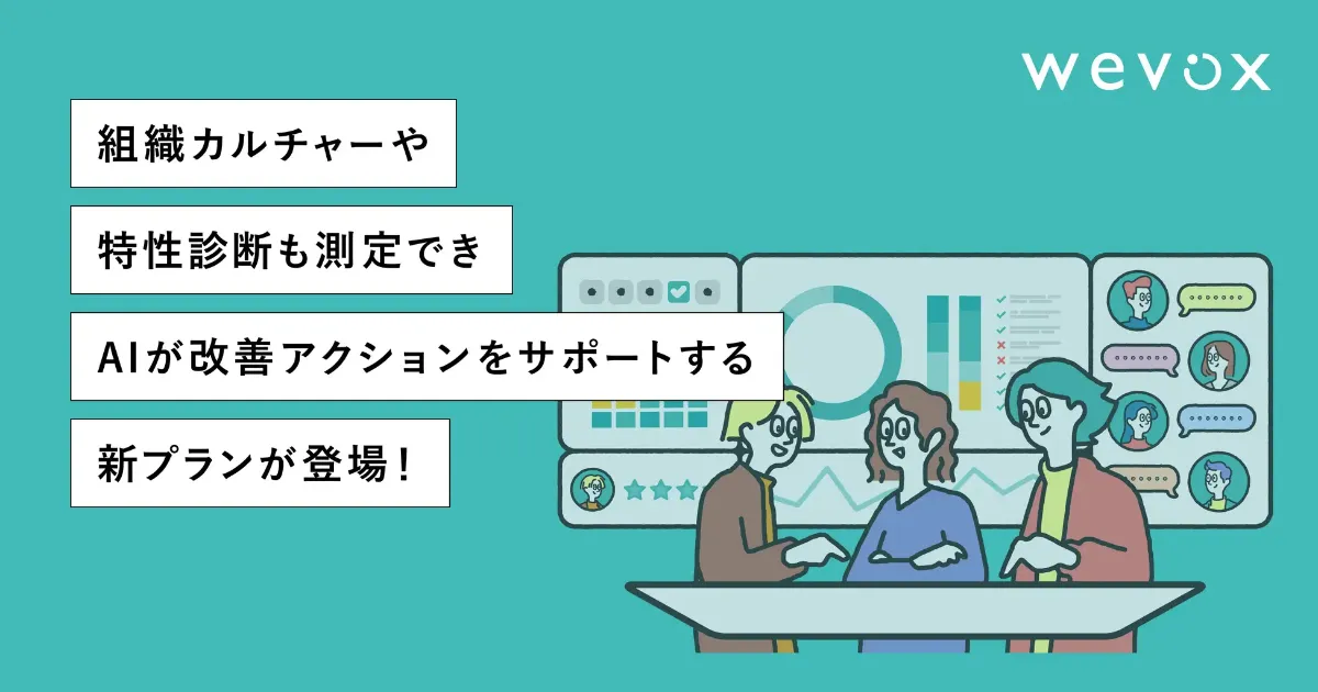サーベイとAIサポート機能を拡充!個人特性や組織カルチャーなど組織力向上をより実現するための新プラン登場