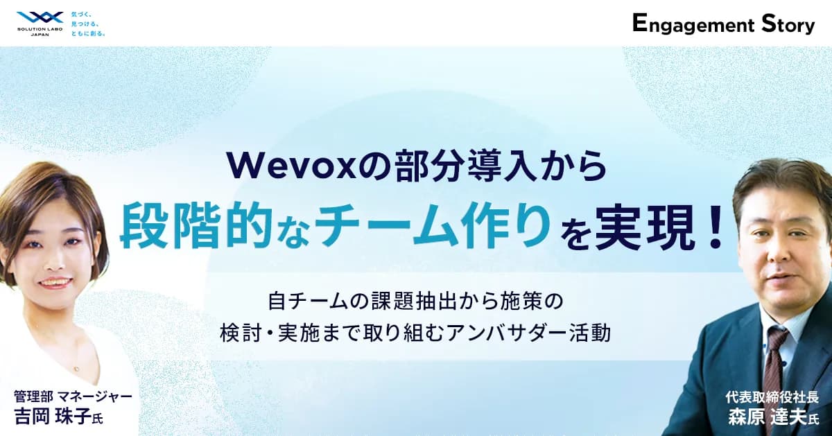 Wevoxの部分導入から段階的なチーム作りを実現!〜自チームの課題抽出から施策の検討・実施まで取り組むアンバサダー活動〜