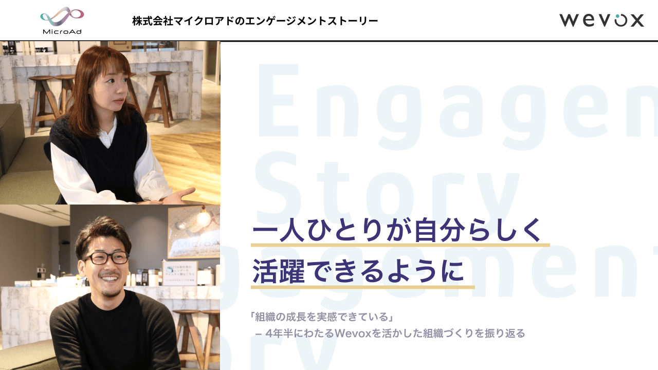 「組織の成長を実感できている」――4年半にわたるWevoxを活かした組織づくりを振り返る