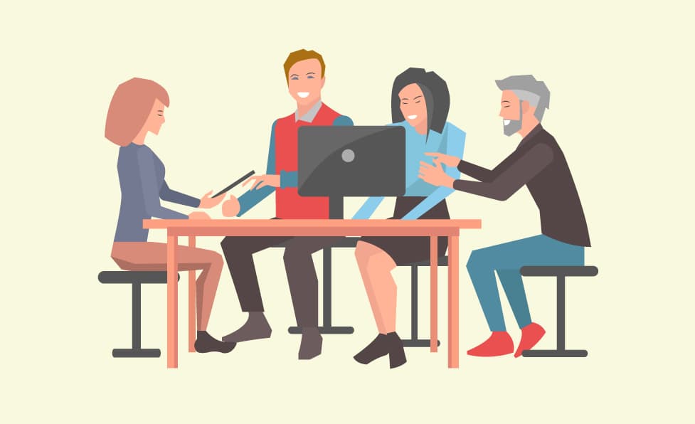 各自が仕事の成果をアピールする