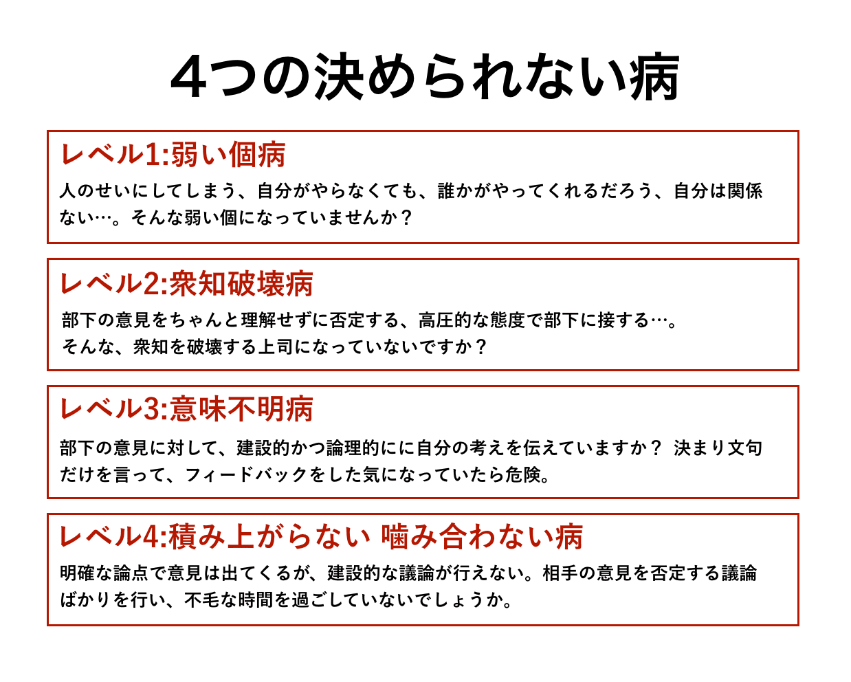 参照:「スタンフォードで学んだ 最強の意思決定 メンバーの知恵を錬成する実践手法」(日本経済新聞出版社)